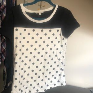 White and Black Dotted T-Shirt